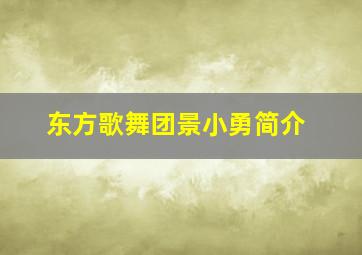 东方歌舞团景小勇简介