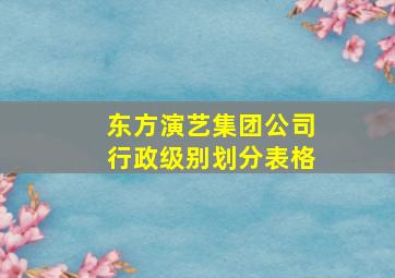 东方演艺集团公司行政级别划分表格