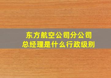 东方航空公司分公司总经理是什么行政级别