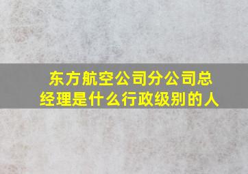 东方航空公司分公司总经理是什么行政级别的人