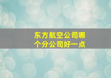 东方航空公司哪个分公司好一点