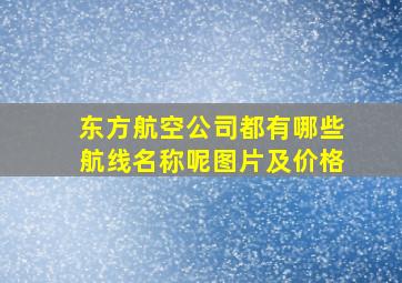 东方航空公司都有哪些航线名称呢图片及价格