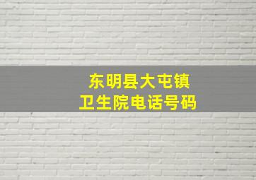 东明县大屯镇卫生院电话号码