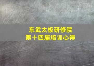 东武太极研修院第十四届培训心得