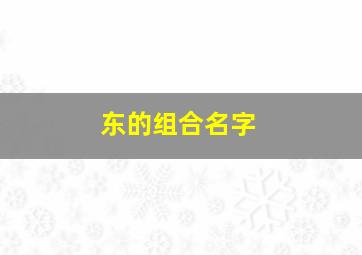 东的组合名字