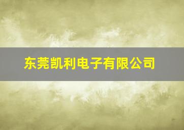 东莞凯利电子有限公司