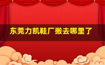 东莞力凯鞋厂搬去哪里了