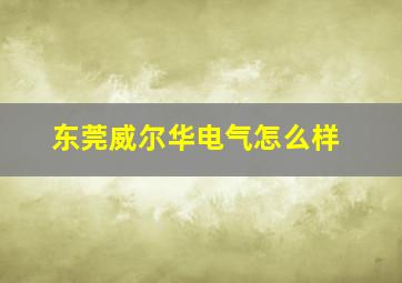 东莞威尔华电气怎么样