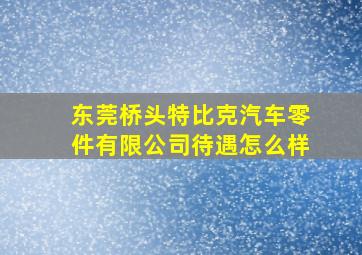 东莞桥头特比克汽车零件有限公司待遇怎么样