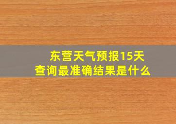 东营天气预报15天查询最准确结果是什么