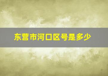 东营市河口区号是多少