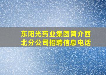 东阳光药业集团简介西北分公司招聘信息电话