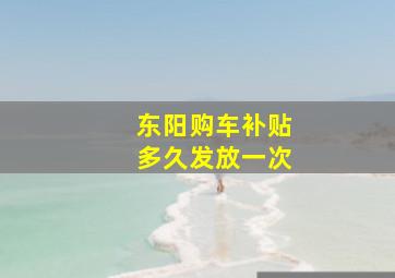 东阳购车补贴多久发放一次