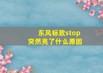 东风标致stop突然亮了什么原因