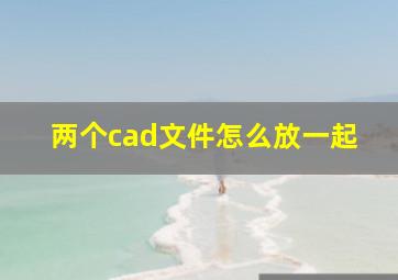 两个cad文件怎么放一起