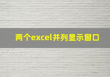 两个excel并列显示窗口