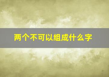 两个不可以组成什么字