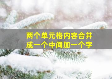 两个单元格内容合并成一个中间加一个字