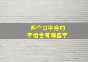 两个口字旁的字组合有哪些字