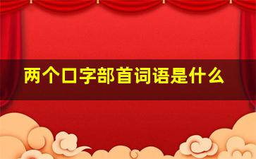 两个口字部首词语是什么