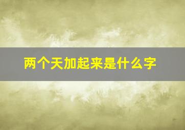 两个天加起来是什么字