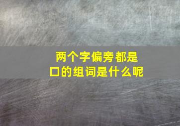 两个字偏旁都是口的组词是什么呢