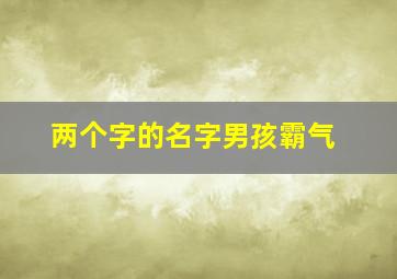 两个字的名字男孩霸气