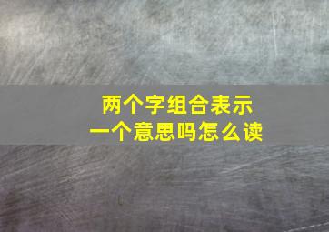 两个字组合表示一个意思吗怎么读