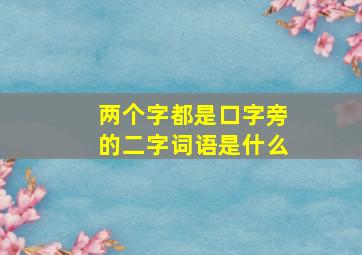 两个字都是口字旁的二字词语是什么