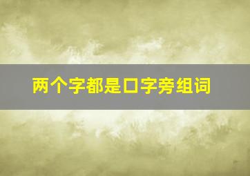 两个字都是口字旁组词