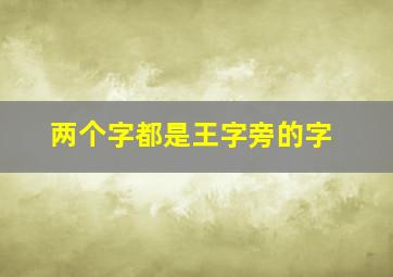 两个字都是王字旁的字