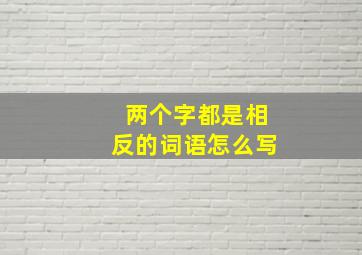 两个字都是相反的词语怎么写