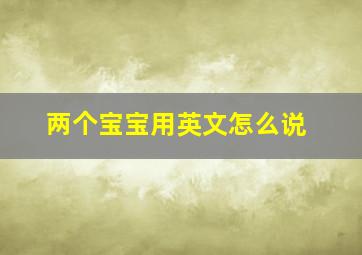 两个宝宝用英文怎么说