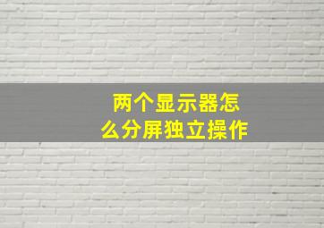 两个显示器怎么分屏独立操作