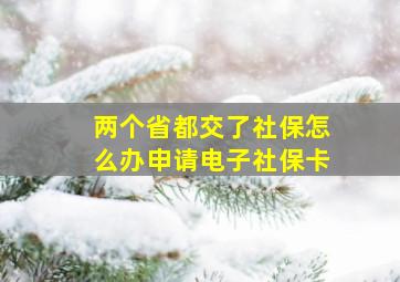 两个省都交了社保怎么办申请电子社保卡