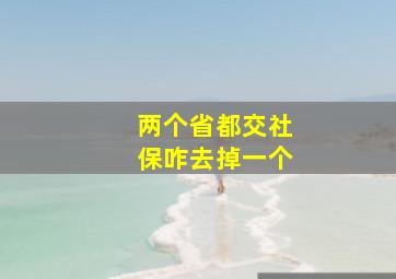 两个省都交社保咋去掉一个