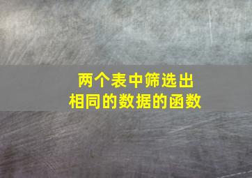 两个表中筛选出相同的数据的函数