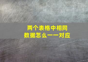 两个表格中相同数据怎么一一对应