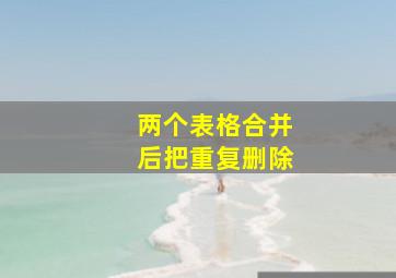 两个表格合并后把重复删除