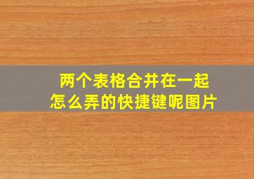 两个表格合并在一起怎么弄的快捷键呢图片