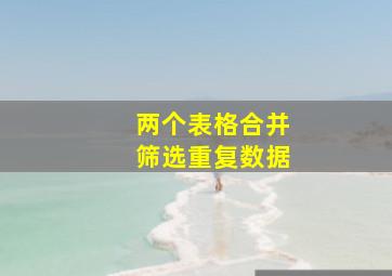 两个表格合并筛选重复数据