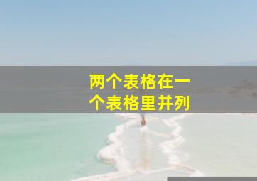 两个表格在一个表格里并列