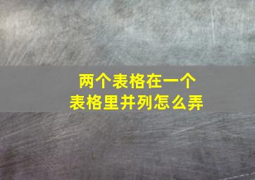 两个表格在一个表格里并列怎么弄