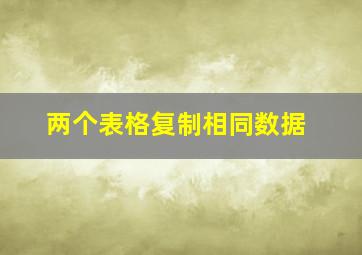 两个表格复制相同数据