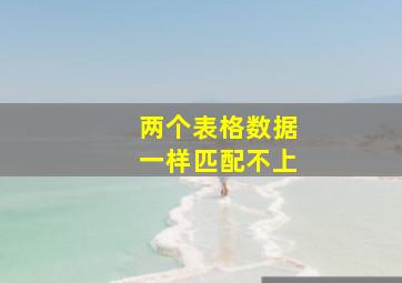 两个表格数据一样匹配不上