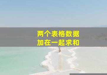 两个表格数据加在一起求和