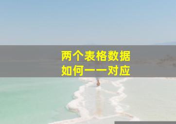 两个表格数据如何一一对应