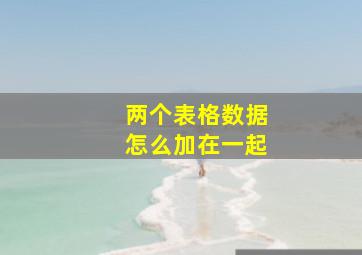 两个表格数据怎么加在一起