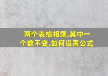 两个表格相乘,其中一个数不变,如何设置公式