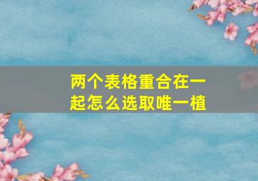 两个表格重合在一起怎么选取唯一植